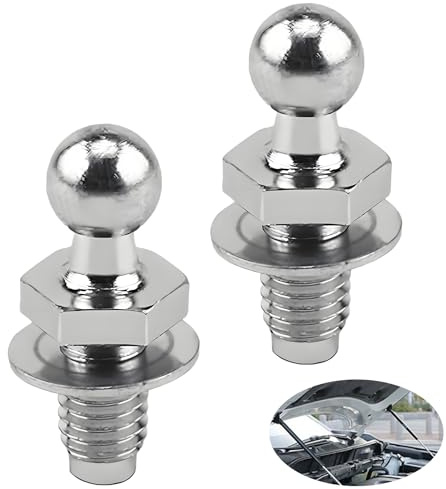 2 Piezas Perno de Bola, Coche Bola Perno M8, Diámetro de Bola de 10 mm, Rosca M8, para Aplicaciones Automotrices y Marinas, Duradero y Resistente a la Corrosión
