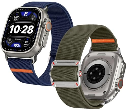 Fullmosa Correa Nylon Para Apple Watch | Pulseras Para Ultra1/2/3 SE1/2/3 Series 11 10 9 8 7 6 5 4,Elástico Loop Deportivas Ajustables y Ventiladas