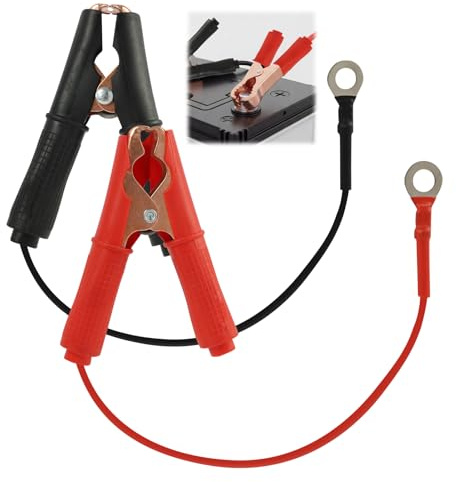 Nexaflow Pinces Crocodile avec Câble 1 m, Lot de 2 Pinces 30 A pour Batteries 12 V et 24 V, Câbles de Démarrage avec Isolation Ignifugée, pour Voiture et Moto