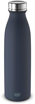 alfi PURE BOTTLE Isolierflasche 0,50 l, 24 h kalt, shadow blue mat | 12 h heiß, Kohlensäurefest, auslaufsicher, Edelstahl Trinkflasche, pulverbeschichtete Oberfläche, blau