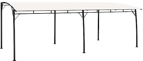 Festnight Pavillon Pergola Carport 6x3x2,55 m Gartenpavillon mit Festem Dach Überdachung Terrasse Garten Sonnenschutz Terassenüberdachung Freistehend