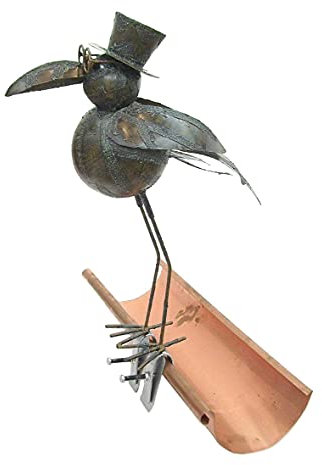 DanDiBo Rabe aus Metall Dachschmuck für die Dachrinne 50 cm