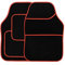 Streetwize SWBCMR Velour Car Floor Mat Set of 4, Anti-Slip Car Mats - Car Interior Accessory (Red/Black)