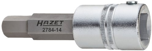 Hazet Bremssattel Schraubendreher-Steckschlüsseleinsatz 2784-14, SW 14 mm | 3/4 Zoll (20 mm) Vierkant hohl, Antrieb 3/4 Zoll (20 mm) Vierkant hohl, Abtrieb Innensechskant Profil, SW 14 mm, Ø 33.2 mm