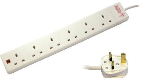 6 Way Gang Anti Surge Spike Power Strip Protector - 10M