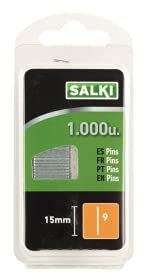 SALKI - Clavos PIN nº 9 - Blíster de 1000 Unidades, Acero Galvanizado, para Clavado Manual en Madera y Yeso