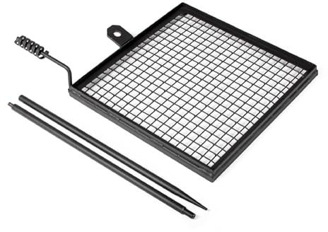 Titan Outdoors Adjustable Campfire Swivel Grill HD Wire Cooking Grate Spike Pole