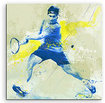Paul Sinus Art Tennis II 60x60cm SPORTBILDER Splash Art Wandbild Aquarell Art