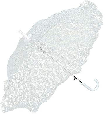 Fun Express White Lace Parasol Umbrella 30 Inch