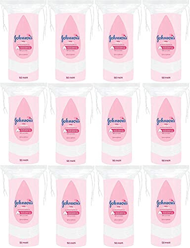Johnson's Baby Cotton Pads - Pack of 12 x 50