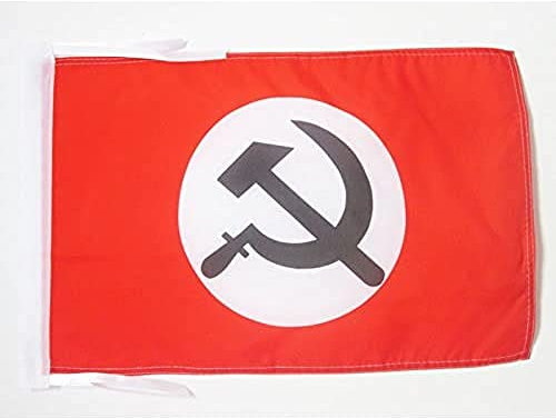 BANDERA del URSS PARTIDO NACIONAL BOLCHEVIQUE 45x30cm - BANDERINA COMUNISTA 30 x 45 cm cordeles - AZ FLAG