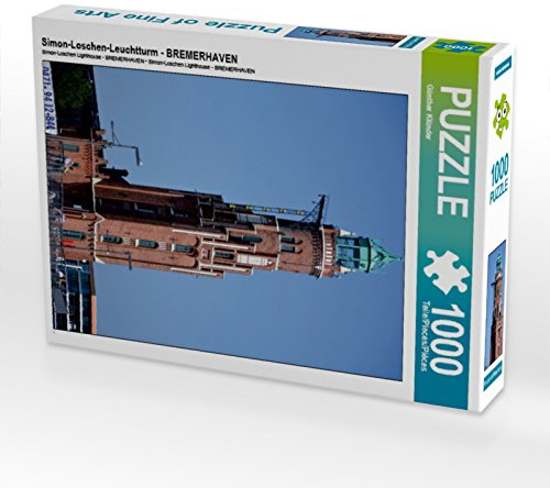 CALVENDO Puzzle Simon-Loschen-Leuchtturm - Bremerhaven 1000 Teile Puzzle hoch | Lege-Größe cm Foto-Puzzle für glückliche Stunden