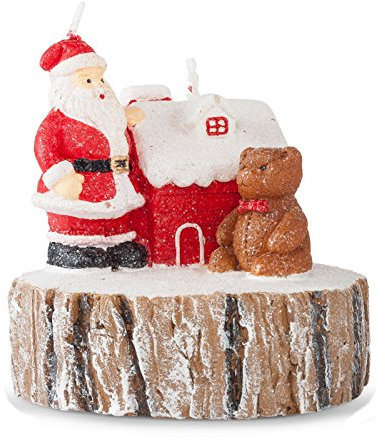 winterliche Kerze Szenerie mit Weihnachtsmann