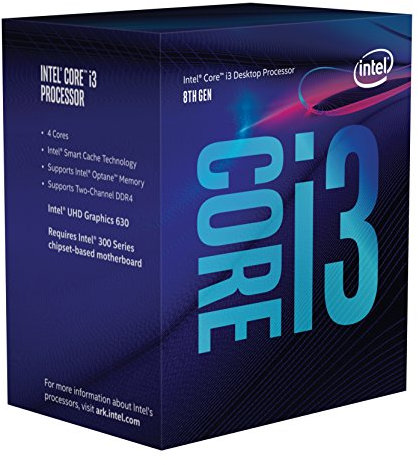 Intel Core i3-8100 Processore (8 generazione, 3,60 GHz, 6 MB Intel Smart Cache)
