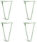 The Hairpin Leg Co. 4X Haarnadel-Tischbeine: Doppel-Schweiß Stahl, Schrauben, Anleitung, Schutzfüße. Klassischer 10mm 2 Stangen Stil. 10cm Pastellgrün