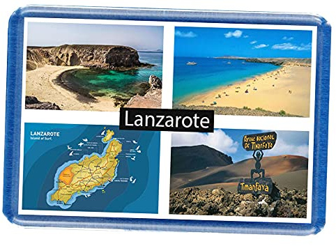 Lanzarote Fridge Magnet - Large Size (7cm x 4.5cm) - Gift Idea - Tourism