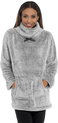 Lora Dora Womens Snuggle Fleece Lounge Top Sweater Grey UK 20-22