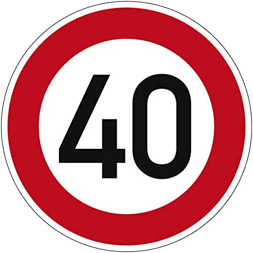 Panneau de signalisation Vitesse maximale autorisée 40km/h | No. 274-40 | Ø 420mm, alu 2mm, RA1 | RAL | Panneau de signalisation original | Dreifke®