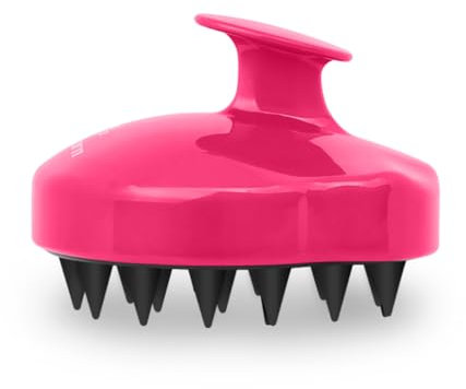 PHILORN Kopfhaut Massage Bürste, Kopfhaut Massagegerät Weicher Silikonkamm Nass & Trocken Massage Shampoo Pinsel Weiches Silikon Kamm für Männer, Frauen und Haustiere (Magenta & Schwarz)