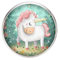 Broche en acier inoxydable, diamètre 25 mm, épinglé 0,7 mm, fait à la main, illustration Licorne