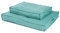 JAMAXX Premium Hundekissen Orthopädisch Memory Foam, Leinen Bezug Waschbar, Nässeschutz Wasserabweisend - Kuschelig Weich, Visco Elastische Kissenfüllung, Hundebett PDB1005,65x50 (S) Aqua/türkis
