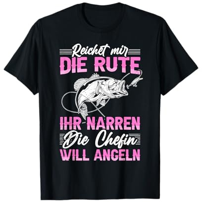 Damen Anglerin Geschenk Angeln Spruch Angler Mama Angelsport T-Shirt