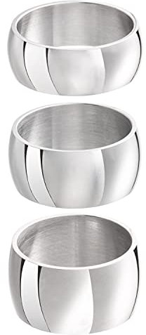 meditoys · Ring aus Edelstahl für Damen und Herren · Bandring 10 mm breit · Silber poliert Größe: 68 (21.6)