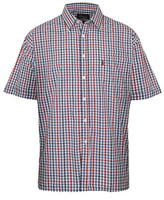 Champion Mens Doncaster Country Casual Short Sleeve Shirt - Lt Blue Check - 3XL