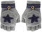 Fäustlinge mit Knopf Klappe Fingerlose Halb Handschuhe für Kinder Winter Warm Strickhandschuhe Fingerhandschuh Winterhandschuhe 4-10 Jahre alt Jungen Mädchen (Grau-Star)