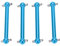4Pcs RC Vorne Hinten Antriebswelle Aluminiumlegierung RC Dog Bone Antriebswelle Kompatibel mit TT02B 1/10 RC Auto(Blau) Modellspielzeug