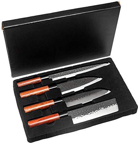 Professioneller Chefküchenmesser Lachs Sushi Sashimi Lachs Fischfiletiermesser Edelstahlschneider messerset (Color : 4pcs set)