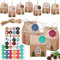 Adventskalender zum Befüllen, DIY Adventskalender 2023, Faltbare Häuschen mit 1-24 Zahlenaufklebern und Kordel für Weihnachten, Geschenkbeutel Weihnachtskalender Tüten, Weihnachtskalender Bastelset