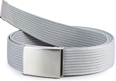 Ladeheid Herren Gürtel männlich Stoffgürtel Sackleinen P90 (Silber, 125 cm x 4 cm)