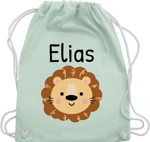 Turnbeutel Rucksack - Löwen - Süßer Löwe - Kindergarten Kita - Unisize - Pastell Grün - personalisierte tasche kindergartenkind wechselbeutel und kinder baumwollbeutel kindergartenbeutel