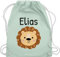 Turnbeutel Rucksack - Löwen - Süßer Löwe - Kindergarten Kita - Unisize - Pastell Grün - personalisierte tasche kindergartenkind wechselbeutel und kinder baumwollbeutel kindergartenbeutel