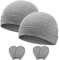 Aolso Neugeborenes Baby Mütze,4 Stück Baby Hut und Handschuhe Set, Baumwolle Baby Mütze, Baby Mütze Jungen Mädchen,Warme Babymütze für Neugeborenes-Grau