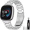 YASPARK Kompatibel mit Fitbit Versa 4/Fitbit Versa 3/Fitbit Sense 2, Edelstahl Metal Armband für Fitbit Versa 4, Fitbit Versa 3, Fitbit Sense 2, Fitbit Sense