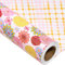 Holijolly Reversible Wrapping Paper Roll.Mini Roll.43.9 cm X 10m.Pink/Gelb Floral/Plaid Design (4.39 Quadratmeter)