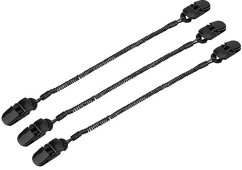 RiToEasysports Kappenhalter, 3-teiliger Schwarzer Hut-Clip, Halter für Angelbekleidung und Spiralkabel, Angelzubehör