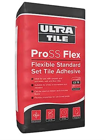 Ultra Tile ProSS Flex Flexible Standard Set Tile Adhesive Wall & Floor Adhesive 20 KG Tile Adhesive Grey