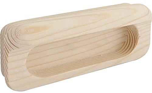 ALLES IM GRIFF Griffmuschel Horkos Breite 107mm, Schiebetür Griffmulde aus Holz, Muschelgriff, Fichte roh