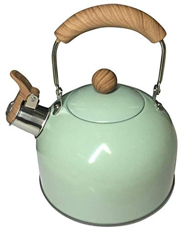 NOALED Hervidor de té, hervidor de Agua con Silbato para Estufa, Acero Inoxidable, hervidor de té Verde Menta con Gas, Estufa