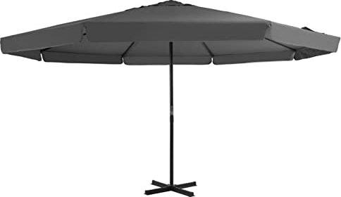 Camerina Sonnenschirm mit Aluminium-Mast 500 cm Anthrazit Sonnenschirm Balkon Sonnenschirm Camping Schirm Strand Sonnenschirm FüR Kleinen Balkon