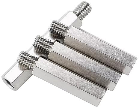 SYDARSYN Abstandshalter Edelstahl Hex Distanzhülsen PCB Board Männlich Weiblich Gewinde Abstandsbolzen M5*10+8mm (5 Stück)