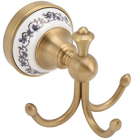 Antike Messing-Handtuchhaken für Badezimmer, Vintage-Antik-Messinghaken für die Wand, Messing-Finish, Elegante Wandmontage, Drei Badhaken, Robuste Goldene Kleiderhaken, Wandaufhänger für Zuhause und K