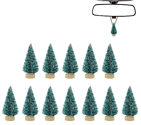 Weihnachtsbaum, 12 Stück Weihnachtsbaum Deko, Tannenbaum Deko, Miniatur Tanne Mit Schnee-Effek Grün Christbaum Weihnachtsdeko Für Tischdeko Basteln Schaufenster