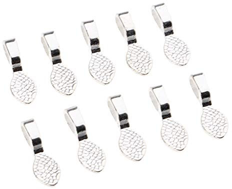 Paowsietiviity 10 Pieces Silver Plated Flat Pad Bails Glue On DIY Earring Necklace Pendants A