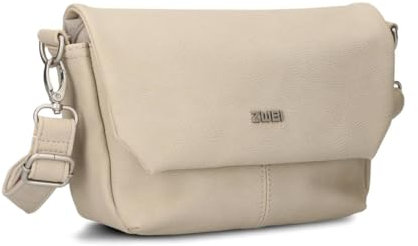 Zwei Damen Handtasche Mademoiselle.M M40 kleine Umhängetasche 1 Liter breite Crossbody-Bag mit Magnetklappe & Reißverschluss klassisch-elegant (nubuk-linen)