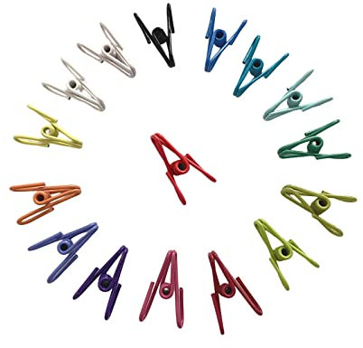 Chip Clips Utility PVC Coated Steel Clip for Food Packaging, Chip Bags, Clothing, Paper, Pack of 16 Mobile Workbench (Black, One Size)