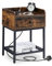 TUKAILAI Nachttisch mit Ladefunktion, Nachtschrank mit 2 Schublade, Nachtkasten modern für Wohnzimmer und Schlafzimmer, Beistelltisch Braun 40 x 35 x 57.5 cm